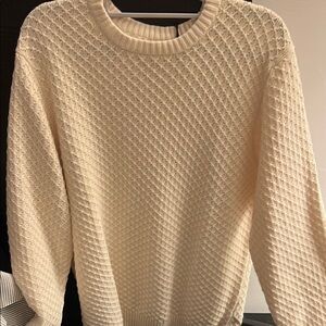 Cream Textured Men’s Sweater
